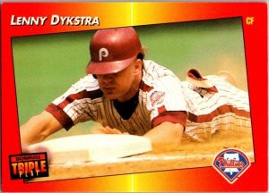 1992 Donruss Baseball Card Lenny Dykstra Philadelphia Phillies