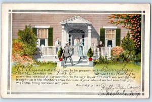 Rally Day Postcard Sunday School Special Invitation Greenville New York NY c1910