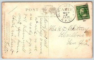 Ledge End Inn Catskill Mountains RPO Railway Post New York  Postcard 1911