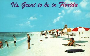 Vintage Postcard General Florida Scene Beach Bathing White Sand Beach Florida FL