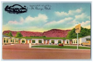 c1940 Fallen Hotel Exterior Building St. George Utah Vintage Antique Postcard