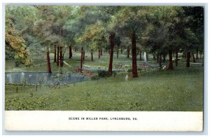 c1910s Scene In Miller Park Trees And Flowers Lynchburg Virginia VA Postcard