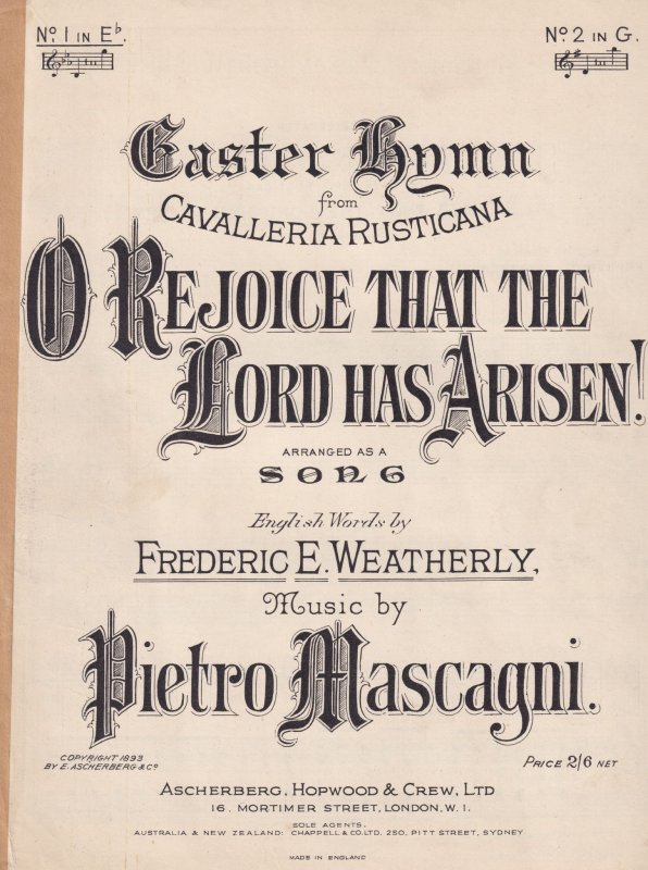 O Rejoice That The Lord Has Arisen Easter Song Olde Christian Sheet Music