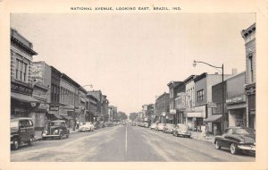 Brazil Indiana National Ave., Looking East Pharmacy & Coca Cola Sign PC U3493