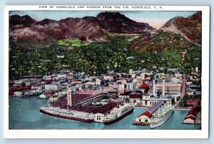 Honolulu Hawaii HI Postcard Harbor Air Dock Port Exterior Building c1940 Vintage