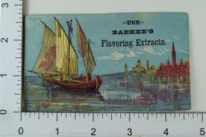 Lot of 4 Barker's Flavoring Extracts Seas Of Venice Asia Sail-Ship Boats F68