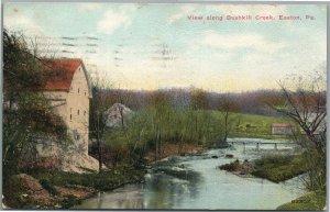 EASTON PA ALONG BUSHKILL CREEK ANTIQUE POSTCARD