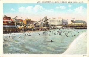 Long Beach California Pike Front Bathing Scene Antique Postcard K102491