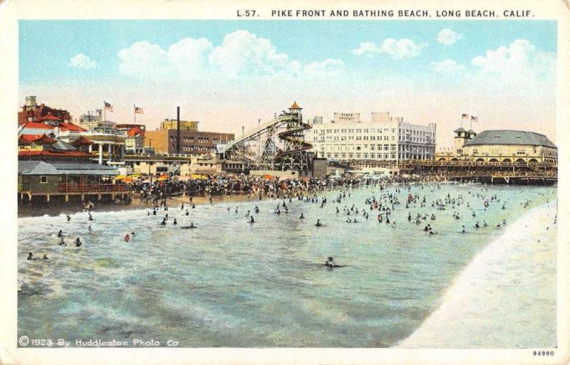 Long Beach California Pike Front Bathing Scene Antique Postcard K102491 ...