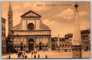 Vtg Firenze Piazza e Chiesa di S. Maria Novella Church Florence Italy Postcard