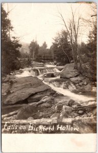 VINTAGE POSTCARD REAL PHOTO RPPC THE FALLS ON BICKFORD HOLLOW BENNINGTON VT 1907