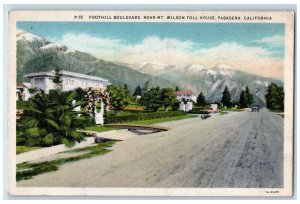 c1940's Foothill Boulevard Near Mt. Wilson Toll House Pasadena CA Trees Postcard