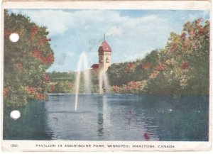 Assiniboine Park, Winnipeg Manitoba, 1947 Folkard Bifold Postcard, Slogan Cancel