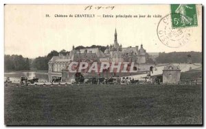 Old Postcard Chateau De Chantilly Main Entree A Day Visit