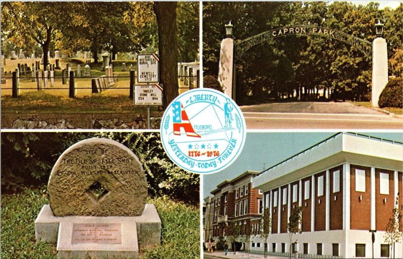 Newell Cemetery S Attleboro Capron Park Multiview Postcard UNP Unused VTG 