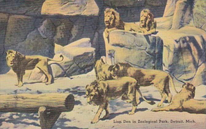 Michigan Detroit The Lion Den In Zoological Park 1940