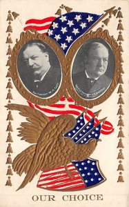 President Wm. H. Taft and J. Sherman Our Choice View Postcard Backing 
