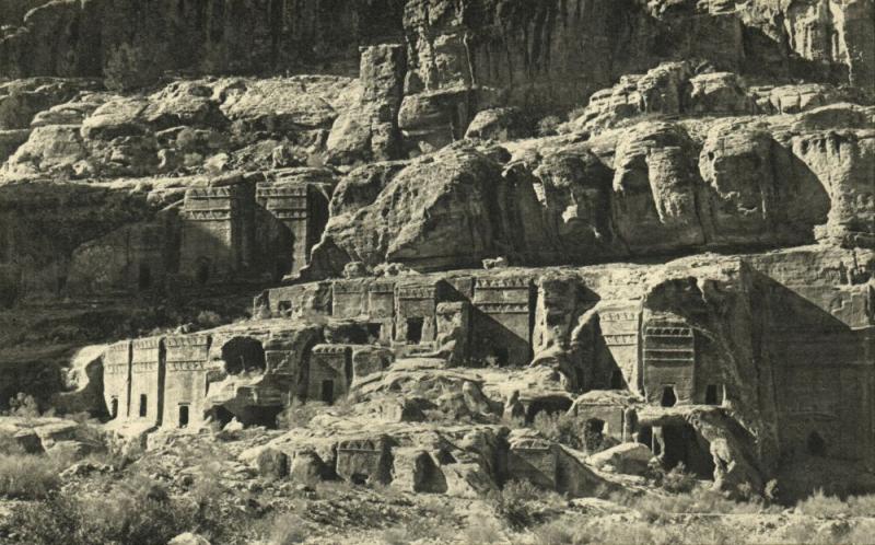 jordan, PETRA, Tiers of Rock Cut Tombs (1930s)