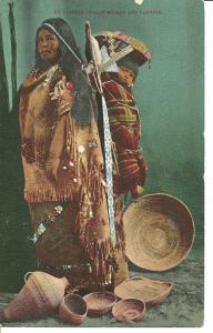 1911 Piute Indian Woman And Papoose