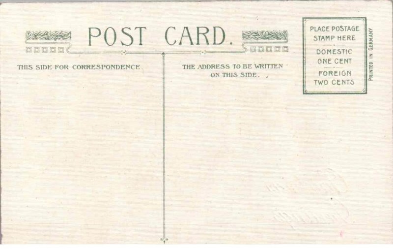 Christmas Greetings - Floral with Tree branches and Berries - Silk Made - c1908