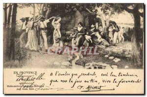 Old Postcard En Provence La Farandole