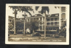 RPPC ANCON CANAL ZONE PANAMA HOTEL TIVOLI OLD CARS REAL PHOTO POSTCARD