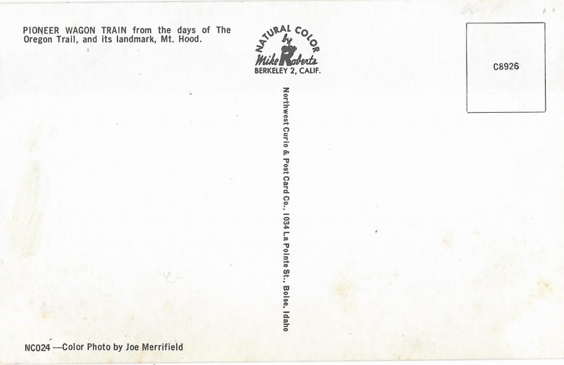 Oregon Centennial 1859-1959 Wagon Train Mt Hood in Background