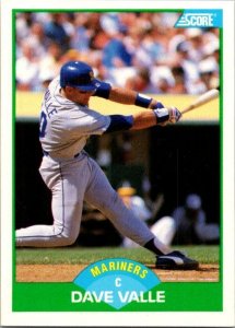 1989 Score Baseball Card Dave Valle Seattle Mariners sk20831