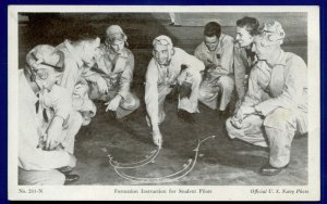 WW2 US Navy Formation Instruction for student Pilots old postcard