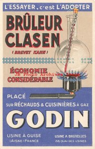 Advertising Postcard, Godin, Bruleur Clasen, Clasen Burner