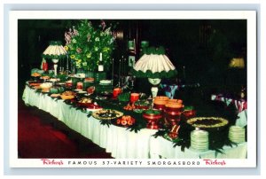 Vintage Famous 57-Variety Smorgasbord Postcard F110E