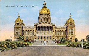 Iowa State Capitol Des Moines Iowa linen postcard