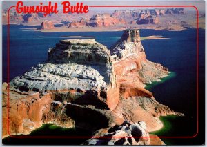 VINTAGE CONTINENTAL SIZE POSTCARD GUNSIGHT BUTTE AT LAKE POWELL ARIZONA / UTAH