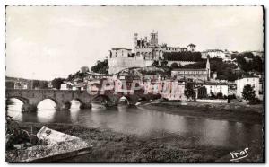 Old Postcard Beziers Herault The City view of New Bridge