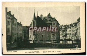 Old Postcard Haute Savoie Quai de l Isle in Annecy