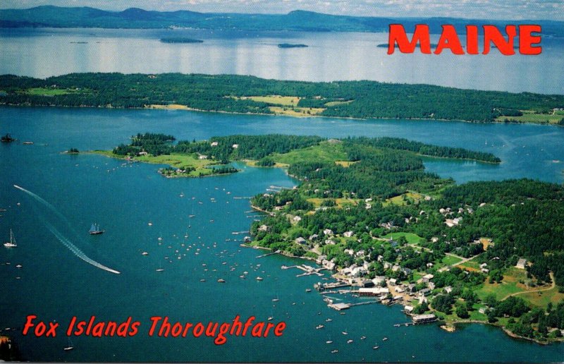 Maine Penobscot Bay Aerial View Fox Island Thoroughfare