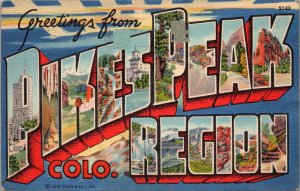 Greetings from Pikes Peak Region CO Postcard PC516