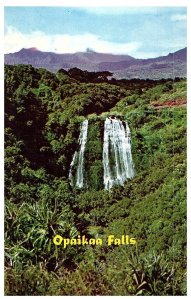 Opaikaa Falls Wailua Kauai Postcard 1965