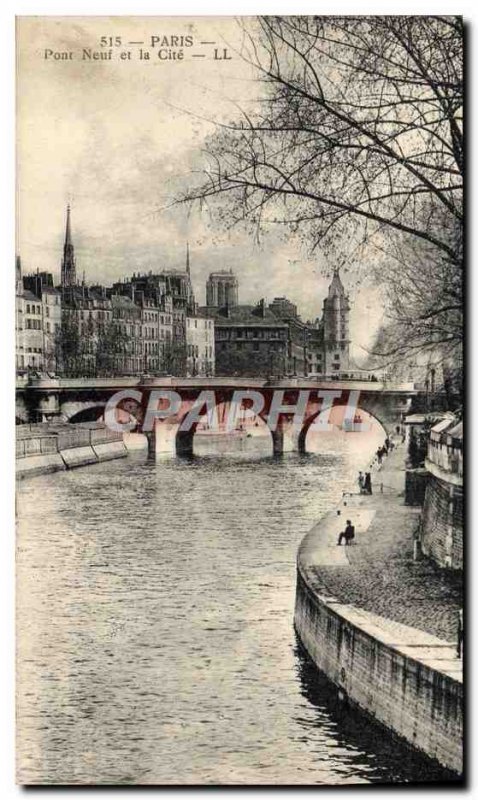 Old Postcard Paris Pont Neuf and Cite