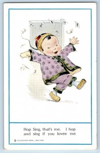 Schlesinger Bros Signed Postcard Chinese Little Boy Hop Sing That's Me Humor