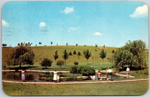 1953 Lagoon Garden Of Memories Memorial Park Cemetery Sioux Iowa Posted Postcard