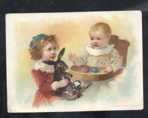 TOLEDO OHIO WOOLSON SPICE COMPANY LION COFFEE EASTER GIRLS VICTORIAN TRADE CARD