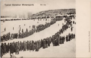 Skiing Typical Canadian Wintersports Canada Unused Illustrated Postcard G61