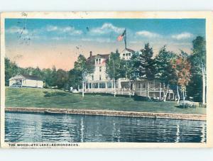 W-Border WATER SCENE Adirondacks - Fourth Lake - Inlet & Eagle Bay NY hk2754