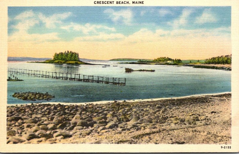 Maine Crescent Beach Shore View