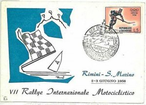 09809 - SAN MARINO - POSTAL HISTORY - MOTORCYCLE Rally POSTCARD 1956-