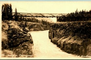 RPPC Miles Canyon Suspension Bridge Whitehorse Alaska AK 1910s Postcard C9