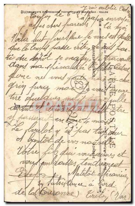 Old Postcard Toulon Army Depot Exercise