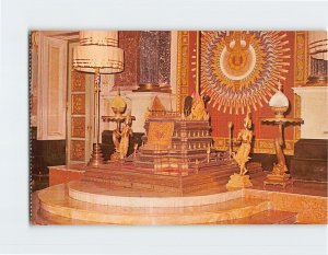 Postcard The Gold Niello Throne Chakri Hall Bangkok Thailand
