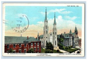 Fort Wayne IN, St. Augustine's Academy Cathedral Catholic Church School Postcard